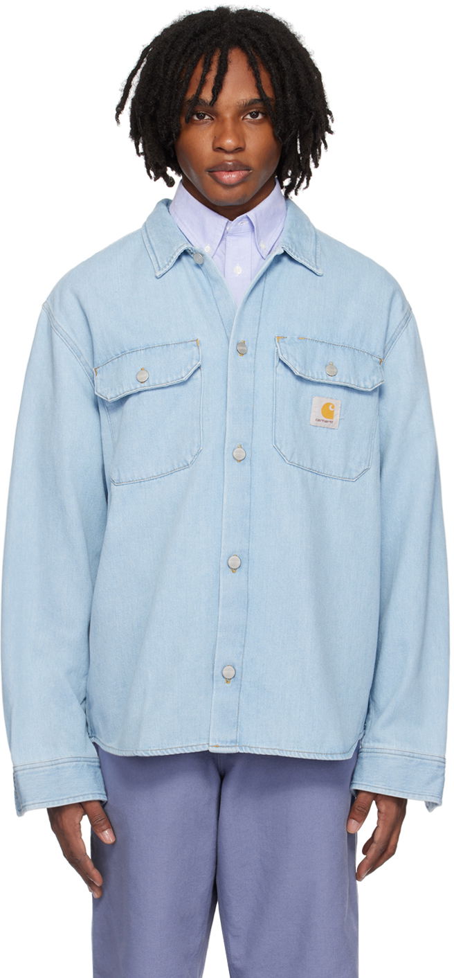 Skjorta Carhartt WIP Carhartt WIP Harvey Denim Overshirt Blå | I033346