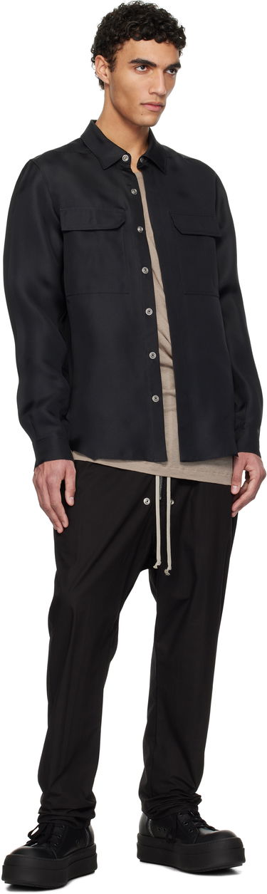 Skjorta Rick Owens Hollywood Silk Gazar Overshirt Svart | RU01E5236 SG, 3