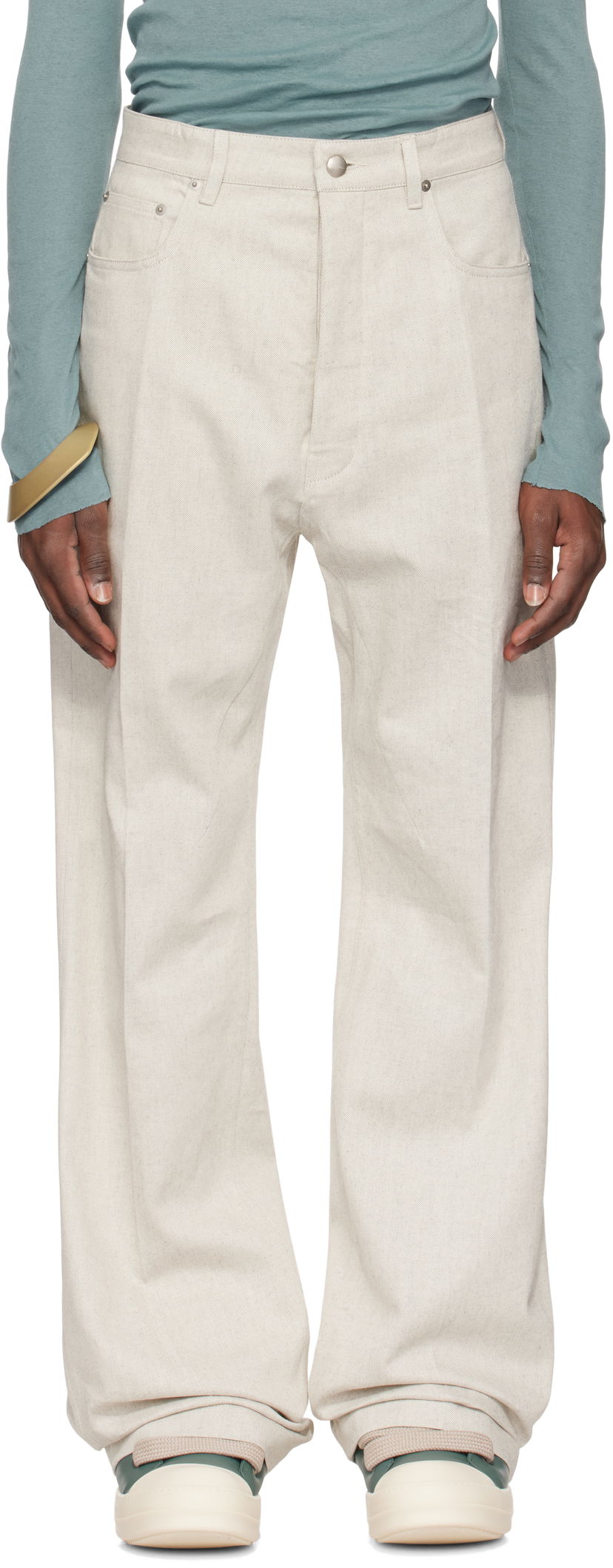 Byxor Rick Owens Rick Owens Hollywood Geth Jeans Beige | RU01E5333 DRD
