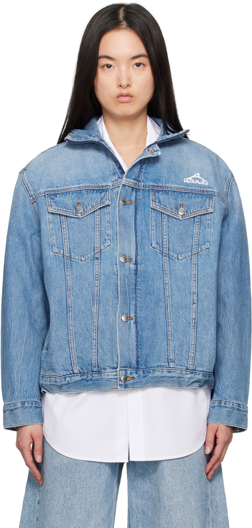 Jacka Alexander Wang Alexander Wang Regen Lightweight Denim Jacket Blå | 4DC2252662