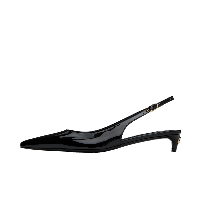 Sneakers och skor Dolce & Gabbana Dolce&Gabbana Patent Slingback Kitten Heels Svart | CG0701 A1471