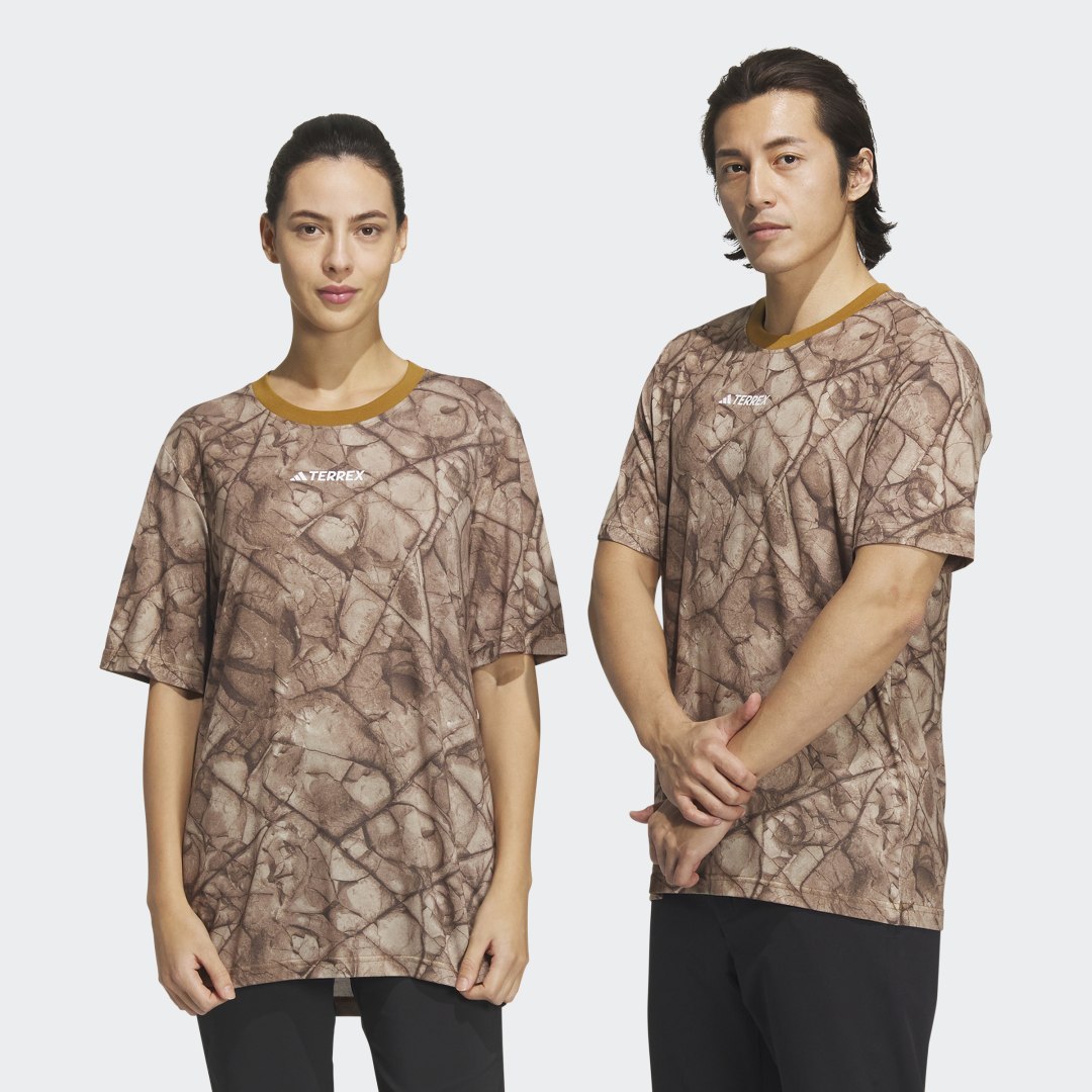 T-shirt adidas Performance Terrex National Geographic Graphic Tencel Short Sleeve Tee Beige | IC4941, 0