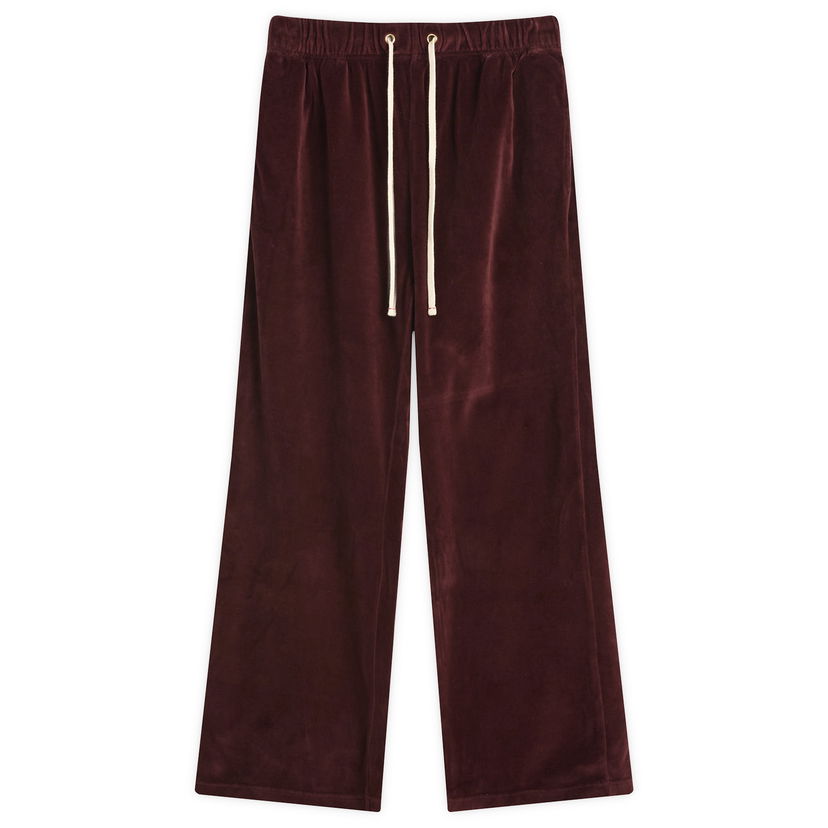 Byxor LES TIEN Les Tien Velour Relaxed Pants, Size Large Bourgogne | VL-3129-WRM