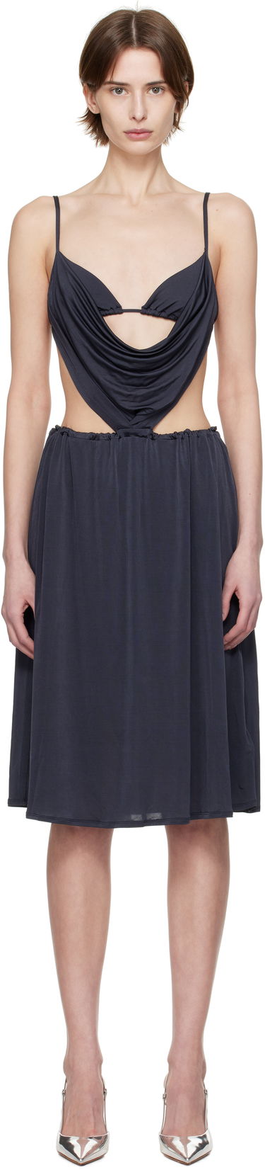 Klä Diesel Diesel D-Showomen Cowl Neck Midi Dress Mörkblå | A17621 0QMAX, 0