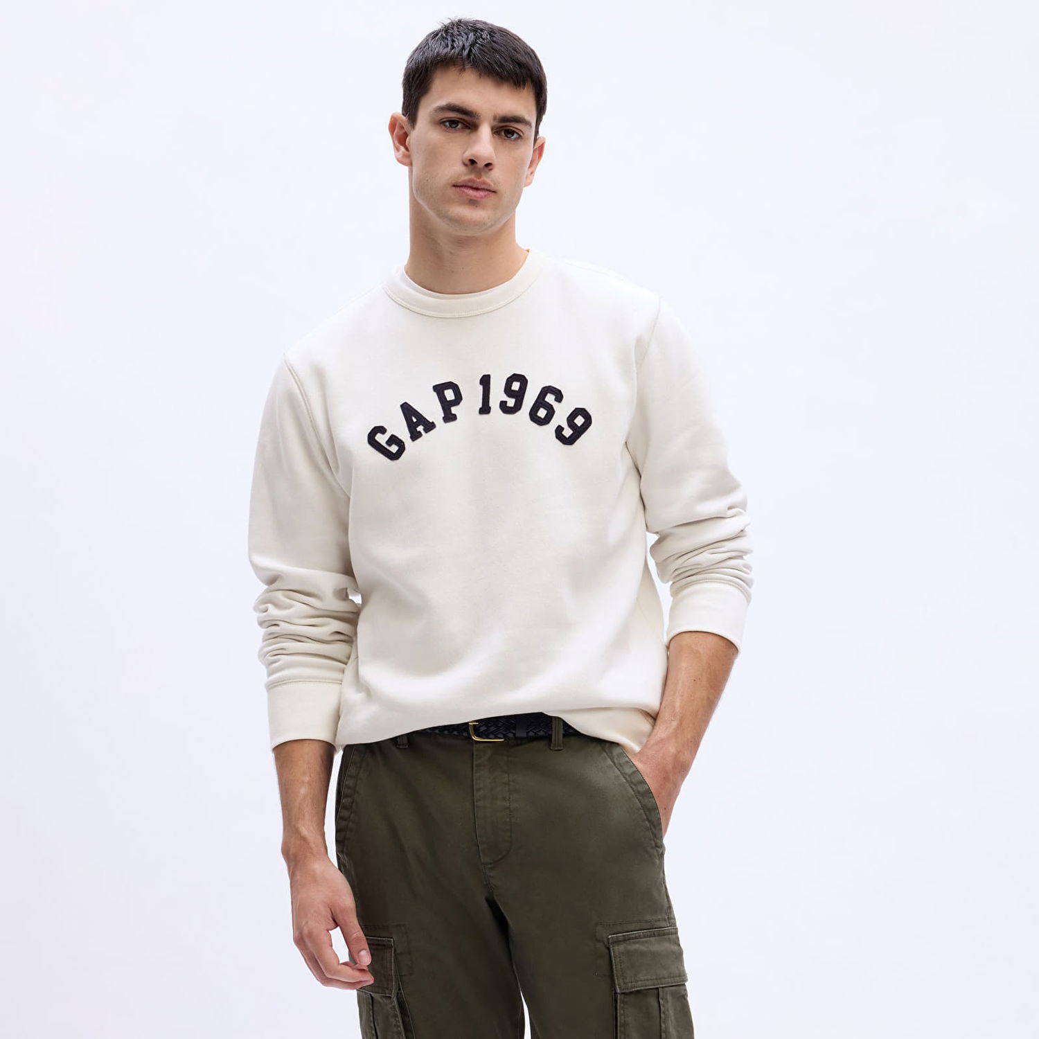 Sweatshirt GAP Crewneck Logo Sweatshirt Carls Stone Beige | 817079-02, 0
