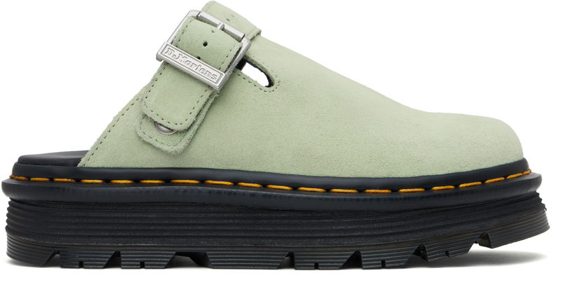 Sneakers och skor Dr. Martens Zebzag Suede Slingback Platform Slip-On Loafers Grön | 31937300