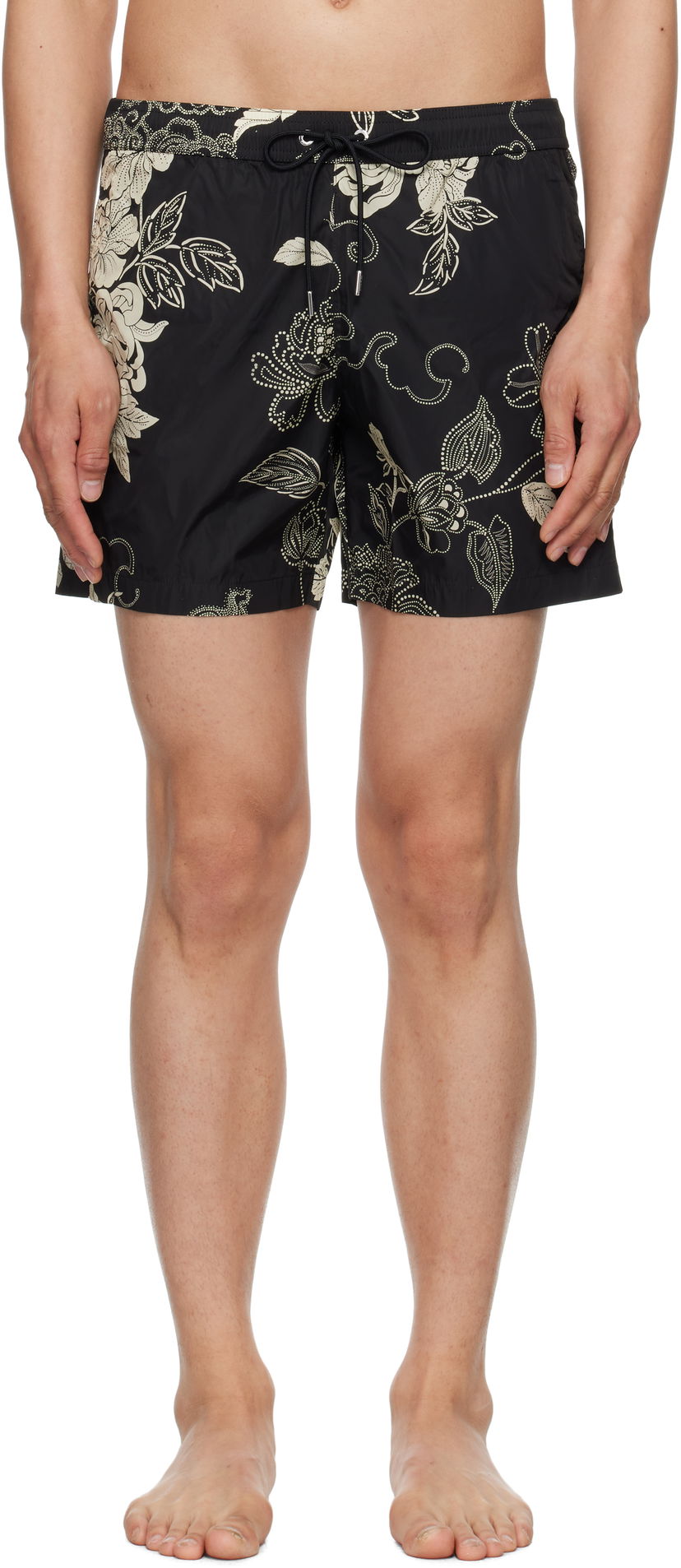 Badkläder Moncler Moncler Floral Print Swim Shorts Svart | K10912C00006598CP