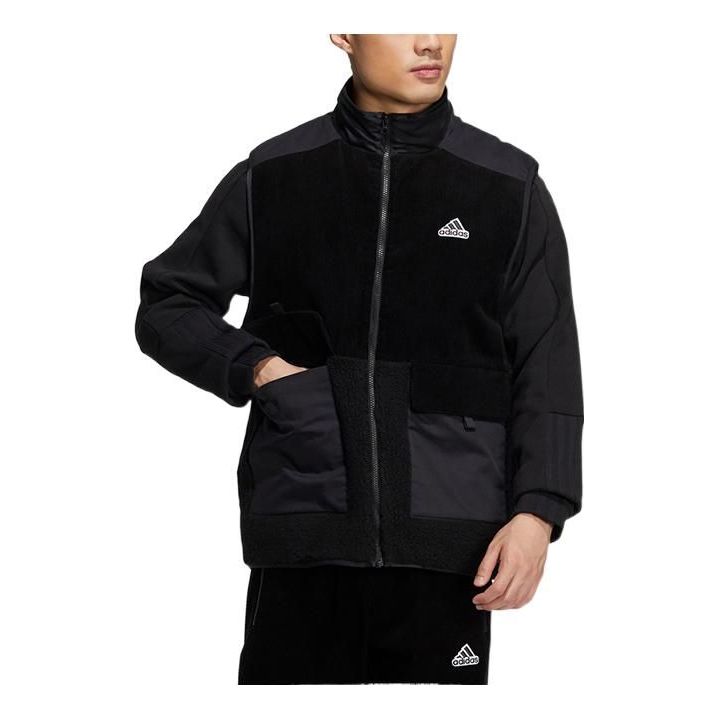 Väst adidas Originals Stand Collar Long Sleeve Zip Up Jacket Svart | HG1844