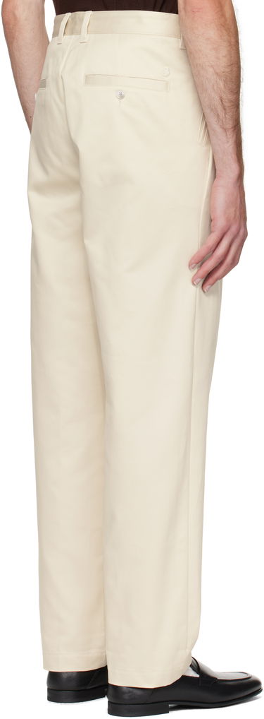 Byxor BOSS Relaxed-Fit Cotton Twill Trousers Vit | 50546924, 2