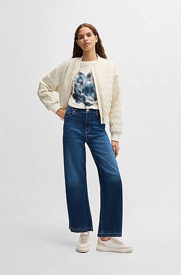 T-shirt BOSS BOSS Oversized-Fit T-Shirt with Floral Print Vit | 50534814, 1