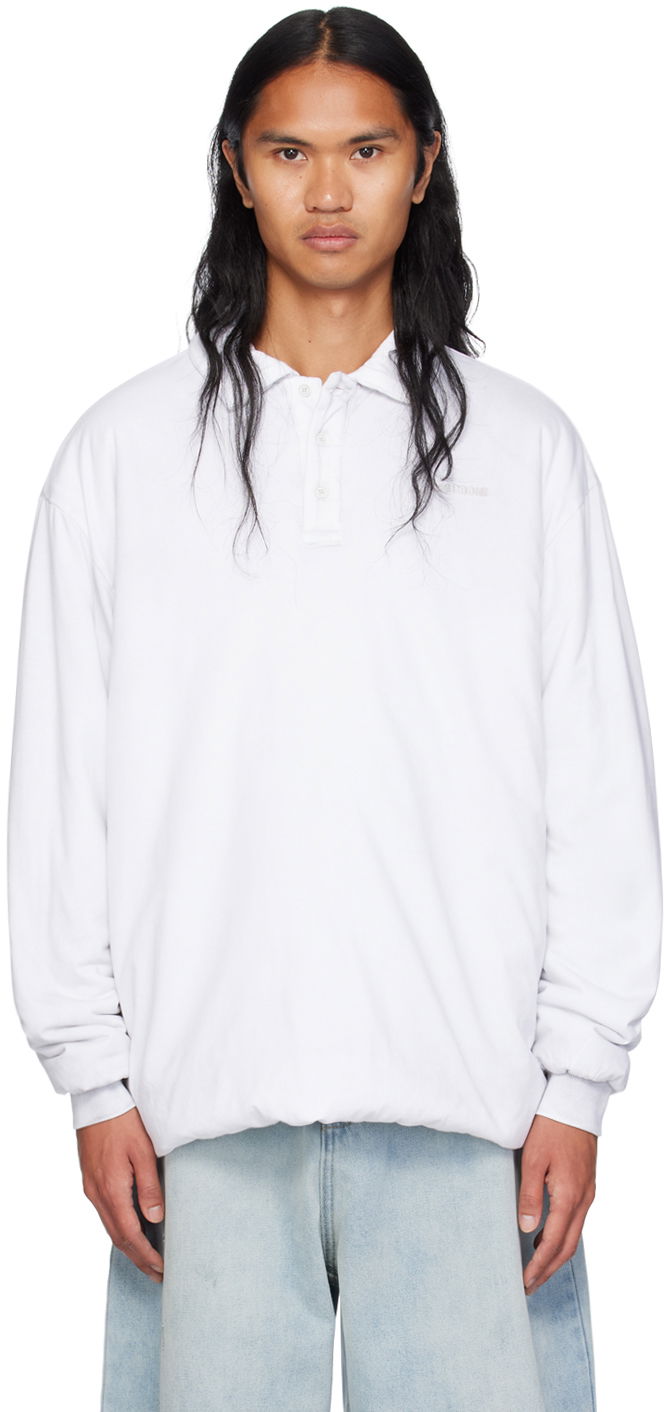 Polotröja We11done Padded Logo Polo Vit | WD-TT2-24-739-U-WH