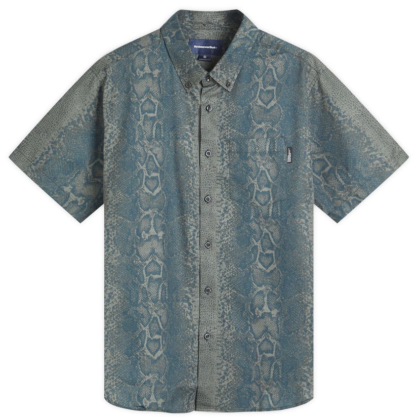 Skjorta thisisneverthat Python Short Sleeve Shirt Blå | TN251WSHTS04-DNVY