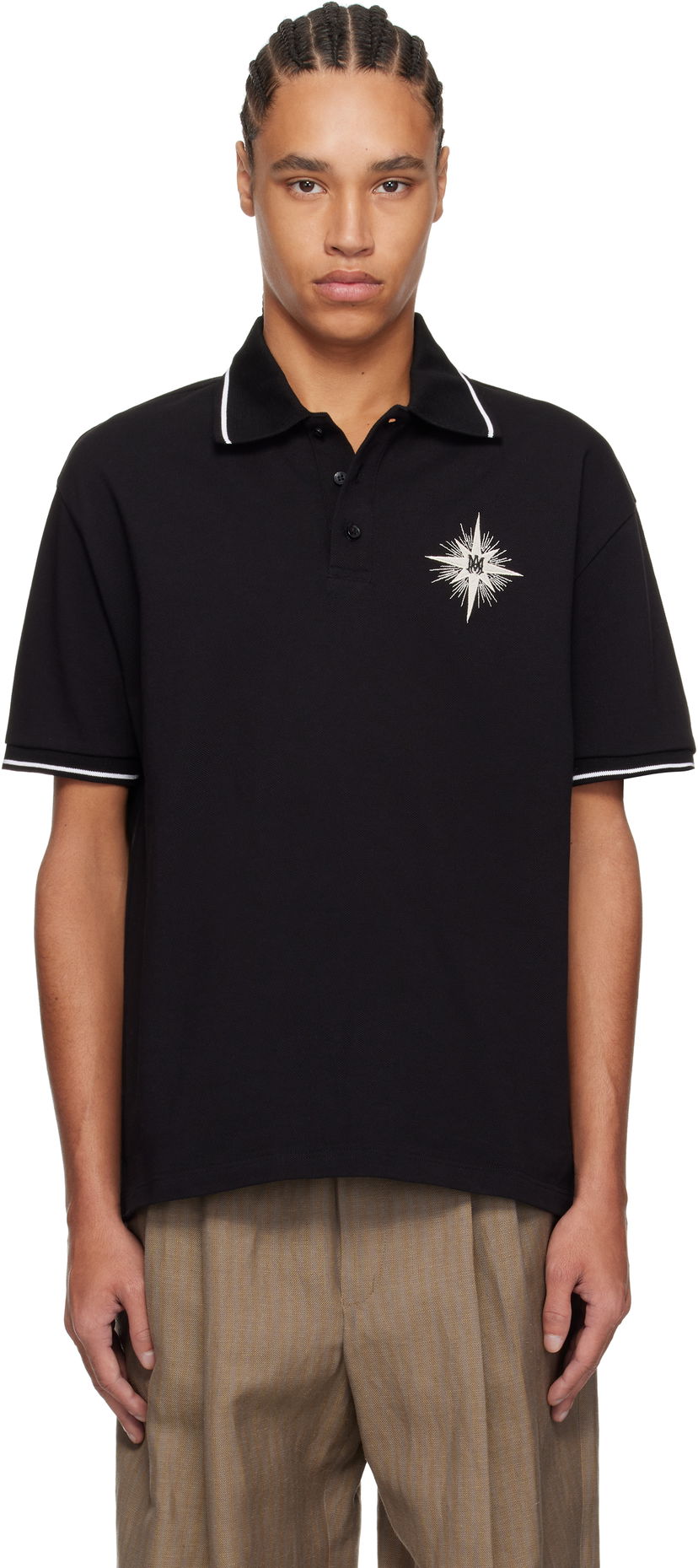 Polotröja AMIRI AMIRI Starburst Polo Svart | AMJYPO1014