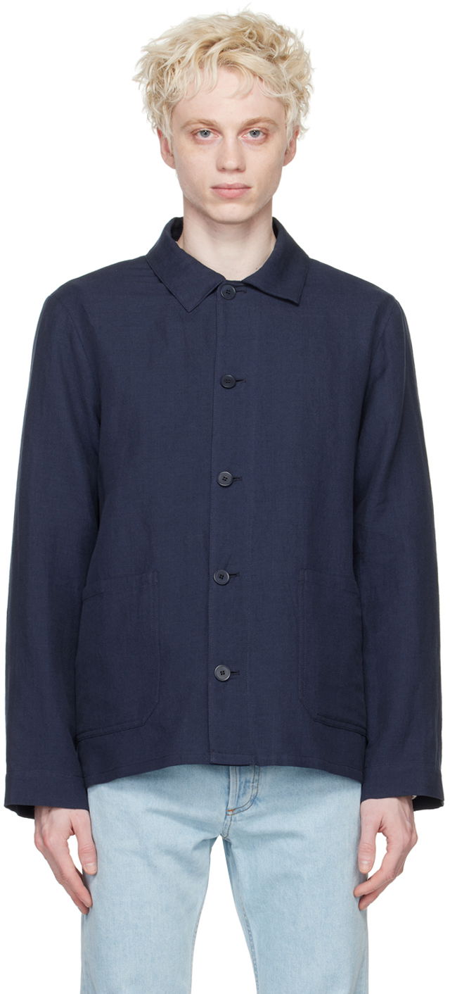 Skjorta A.P.C. Navy Kerlouan Mörkblå | LIAEO-H03053, 0