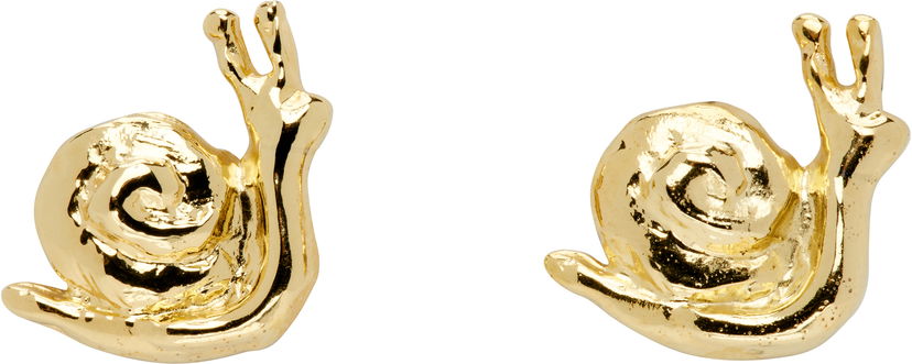 Örhängen Chopova Lowena Chopova Lowena Snail Gold Stud Earrings Gul | 6582