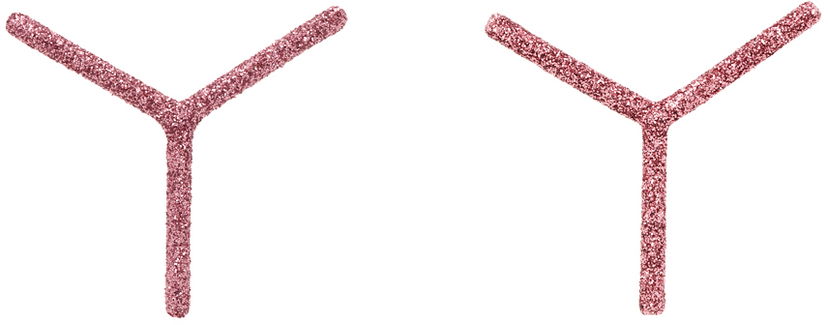 Örhängen Y/PROJECT Pink Mini 'Y' Earrings Rosa | 640EA001