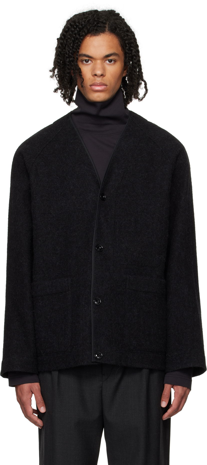Sweater LEMAIRE LEMAIRE Raglan Liner Jacket Svart | CO1072 LF504