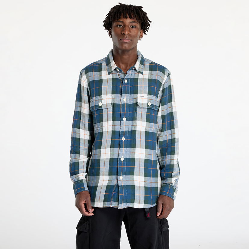 Skjorta Wrangler Shirt 2 Pocket Shirt Green L Flerfärgad | 112357974