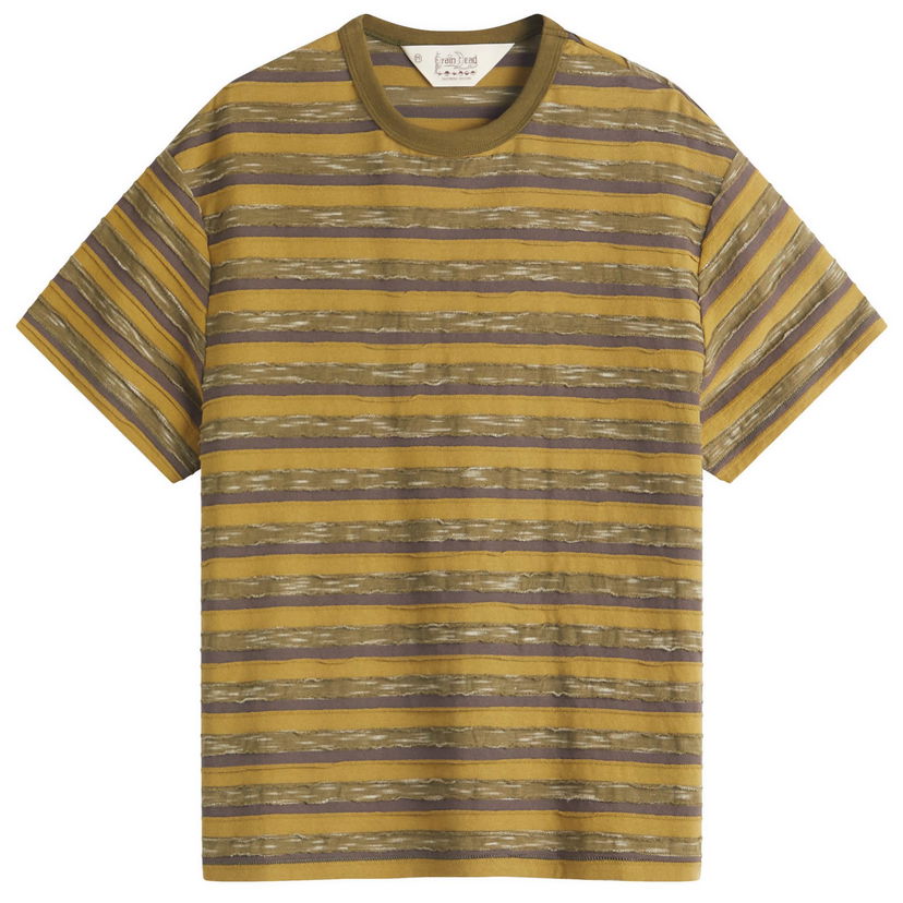 T-shirt Brain Dead Brain Dead Casey Striped T-Shirt, Size Large Gul | BDS25T000043-MOS