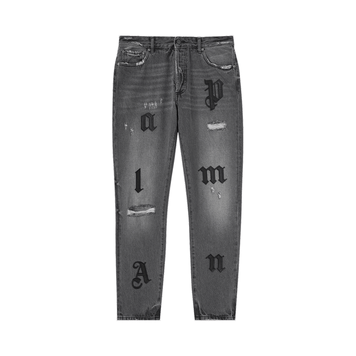 Jeans Palm Angels Logo Classic 5 Pocket Jeans Grå | PMYA033F22DEN0050610, 0