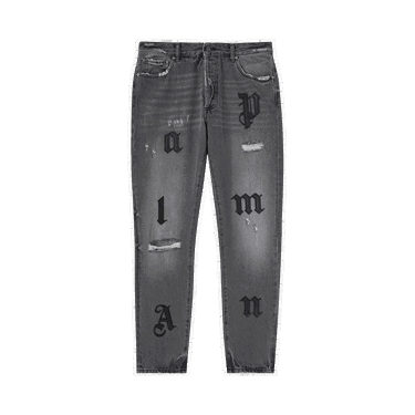 Jeans Palm Angels Logo Classic 5 Pocket Jeans Grå | PMYA033F22DEN0050610, 0