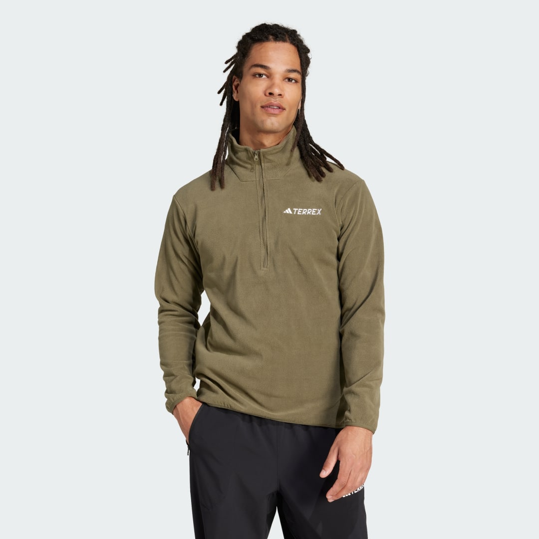 Sweater adidas Performance Multi Essentials 1/2 Zip Fleece Jacket Grön | JP0784, 0
