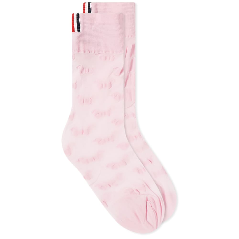 Strumpor Thom Browne Hector Sheer Mid Calf Sock Rosa | FAS130A-Y7007-680, 0