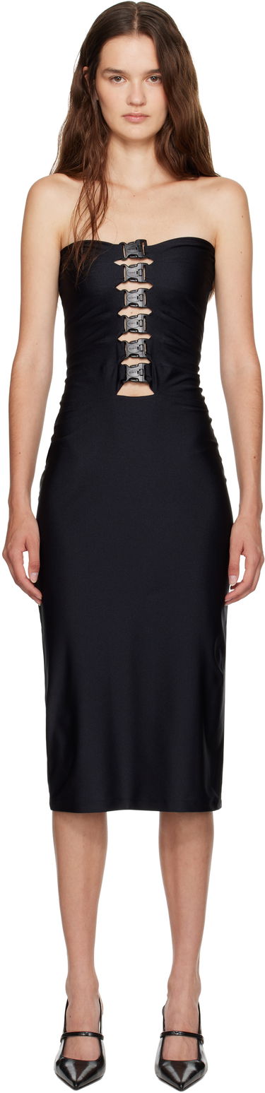 Klä Coperni Coperni Multi Buckle Midi Dress Svart | COPR231F5001, 0