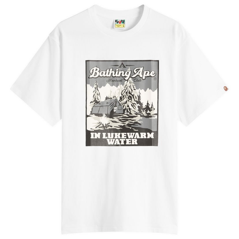T-shirt BAPE Bathing Ape Base Camp Graphic Tee Vit | 001TEL801052M-WHT