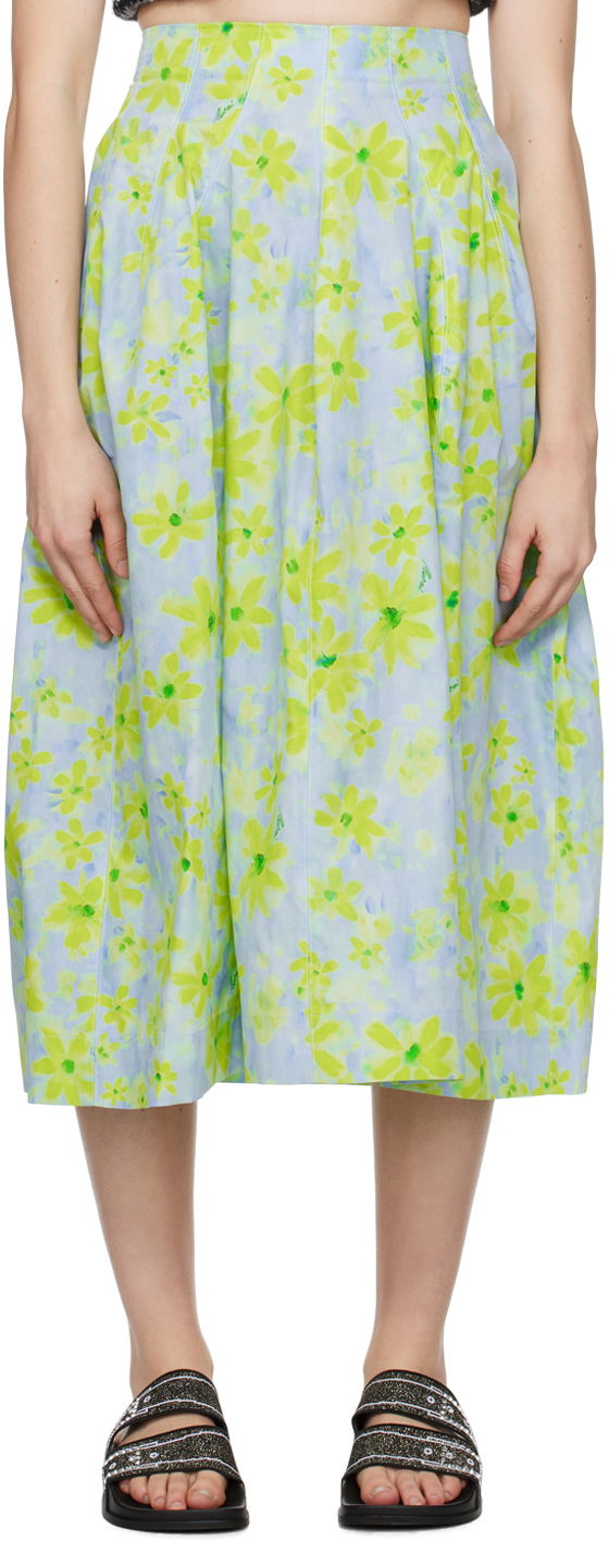 Kjol Marni Graphic Midi Skirt Grön | GOMA0605A0 UTC330