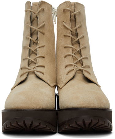 Kläder BY FAR BY FAR Cobain Suede Boots Beige | 22CRCBCAPUU, 1