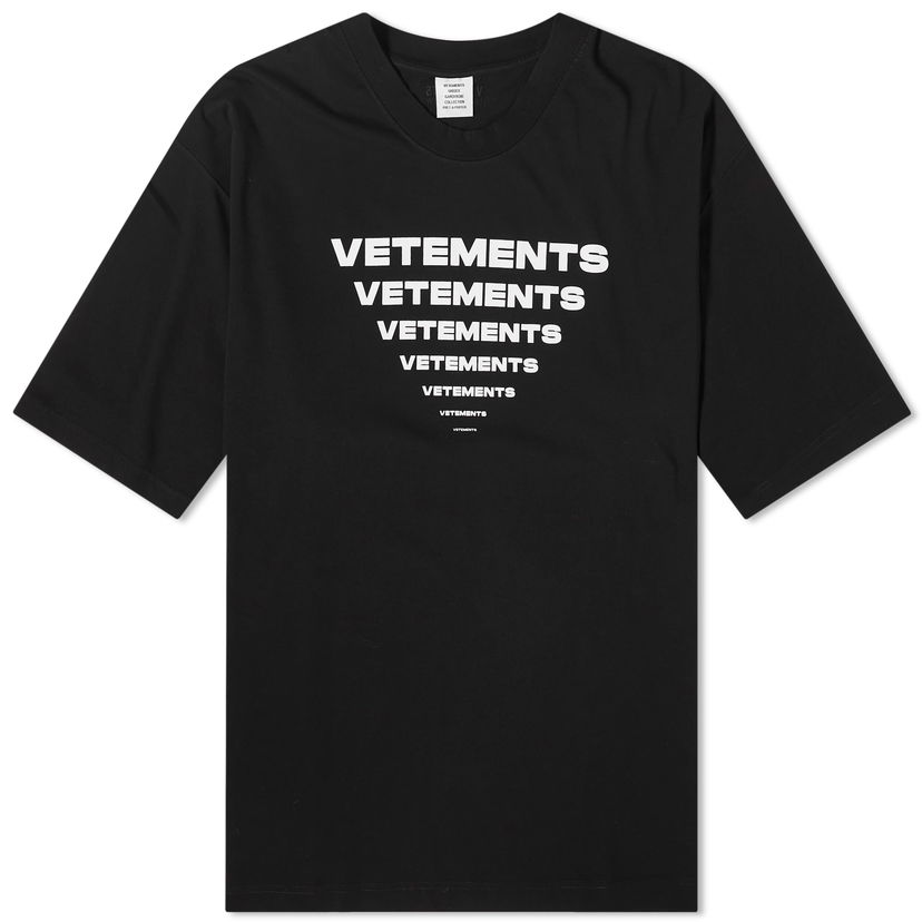 T-shirt VETEMENTS Pyramid Logo T-Shirt Svart | UE64TR140B