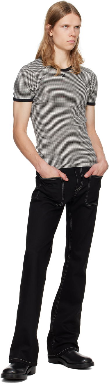 T-shirt Courrèges Courrèges Houndstooth Print T-Shirt Vit | 324JTS020JS0167, 3