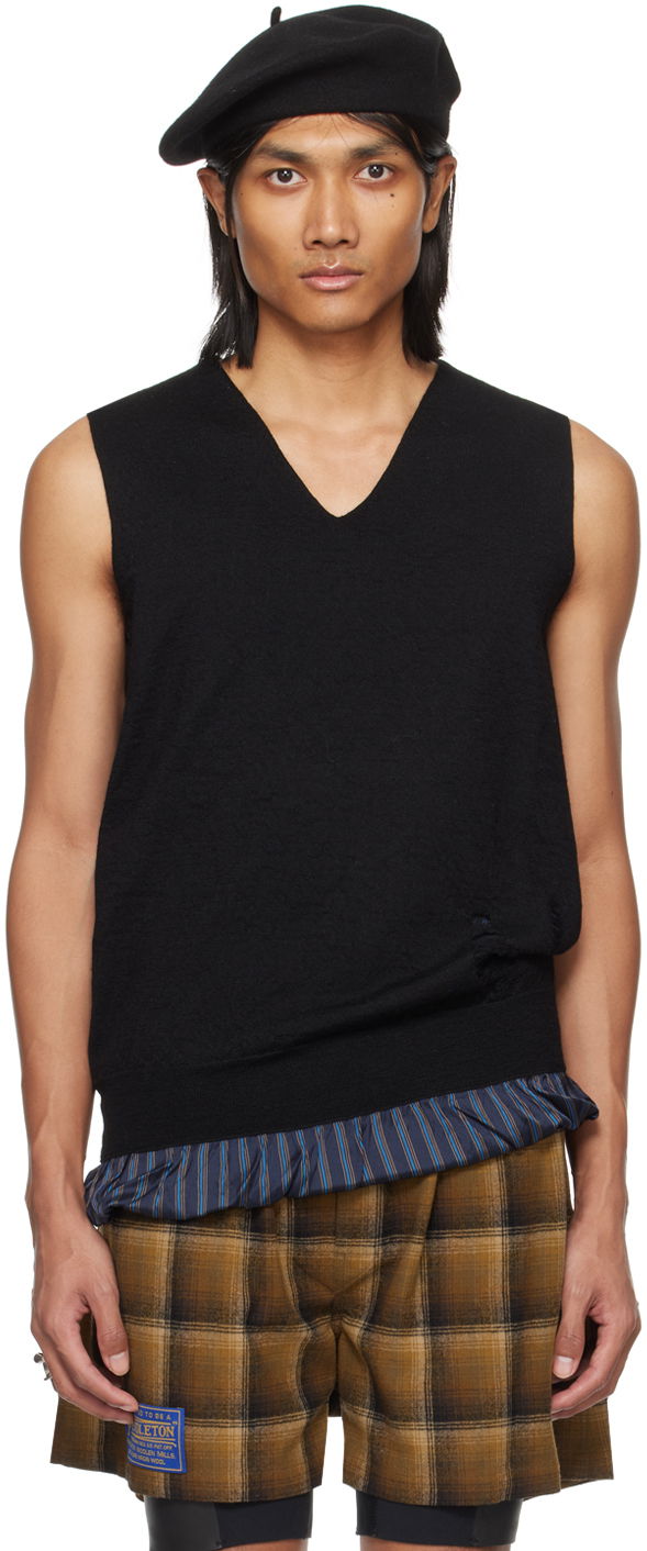 Sweater Maison Margiela Distressed Vest Svart | SI1HA0007 S17797