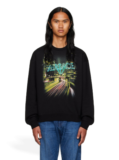 Sweatshirt Versace Printed Svart | 1012555_1A09045