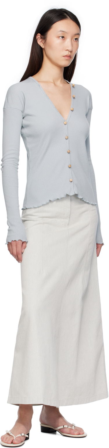 Kjol Baserange Baserange Arthur Denim Maxi Skirt Vit | SKAR-DE-SU25, 3