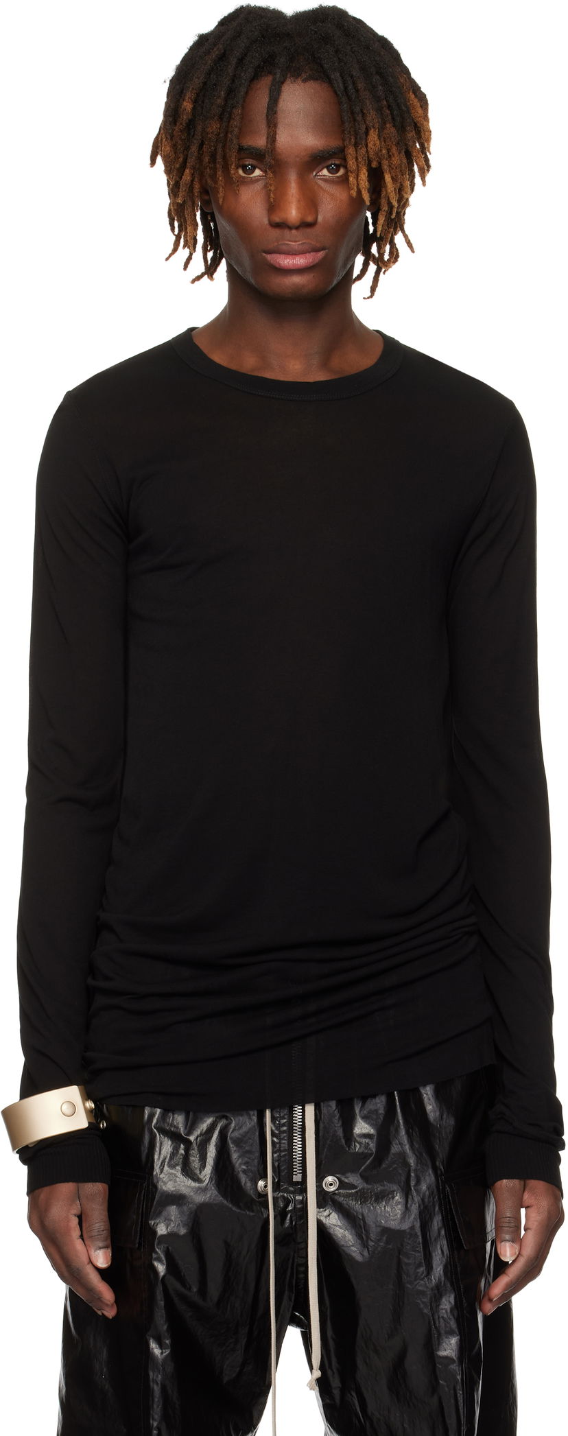 T-shirt Rick Owens Rick Owens Hollywood Basic Long Sleeve T-Shirt Svart | RU01E5252 JS