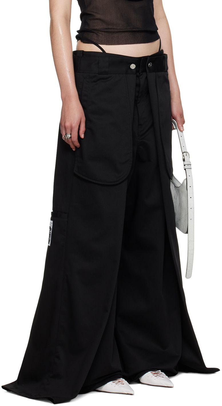 Byxor Jean Paul Gaultier Oliver Edition 'The Wrap' Wide Leg Trousers Svart | 24/27-F-PA113P-C048-00, 1