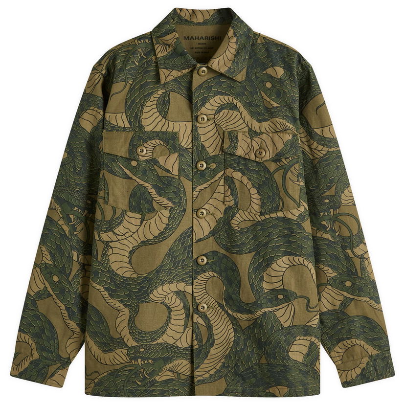 Skjorta Maharishi Maharishi Snakeskin Utility Overshirt, Size Large Grön | 6037-GRN