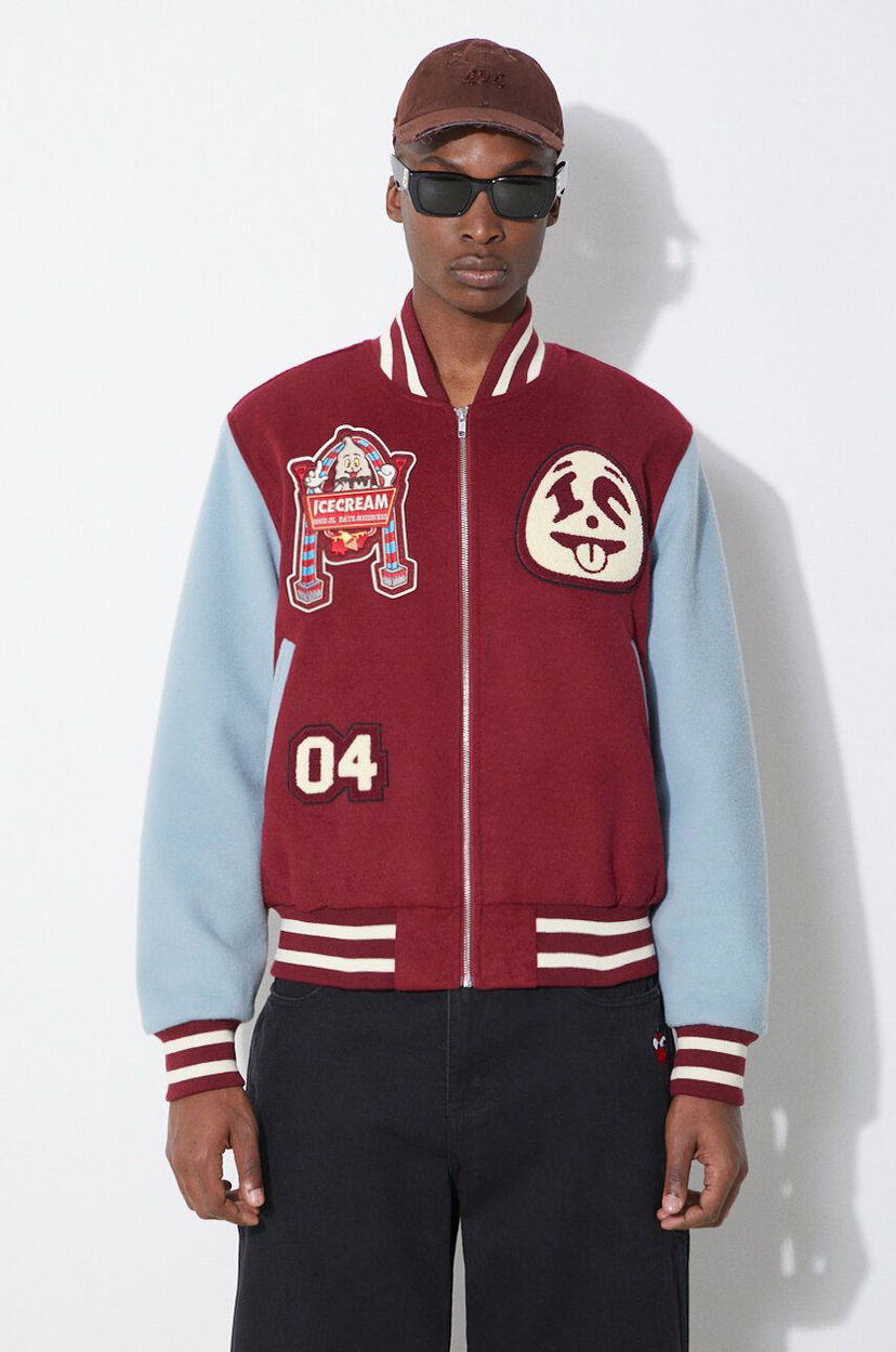 Bomberjacka BBC IceCream ICECREAM Diner Team Varsity Bomber Jacket Bourgogne | IC24106