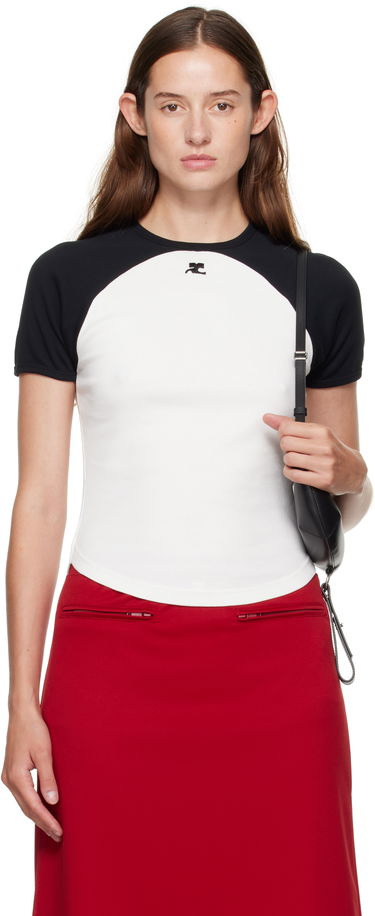 T-shirt Courrèges Courrèges Circle Contrast T-Shirt Svart | 325JTS214JS0203, 0