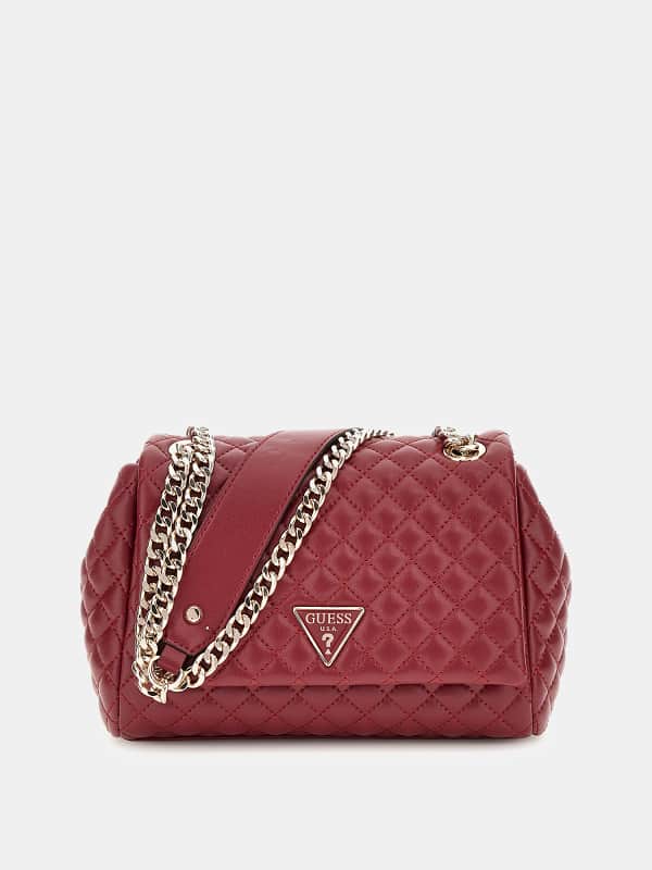 Handväska GUESS Quilted Mini Crossbody Bag Röd | HWEQG954121