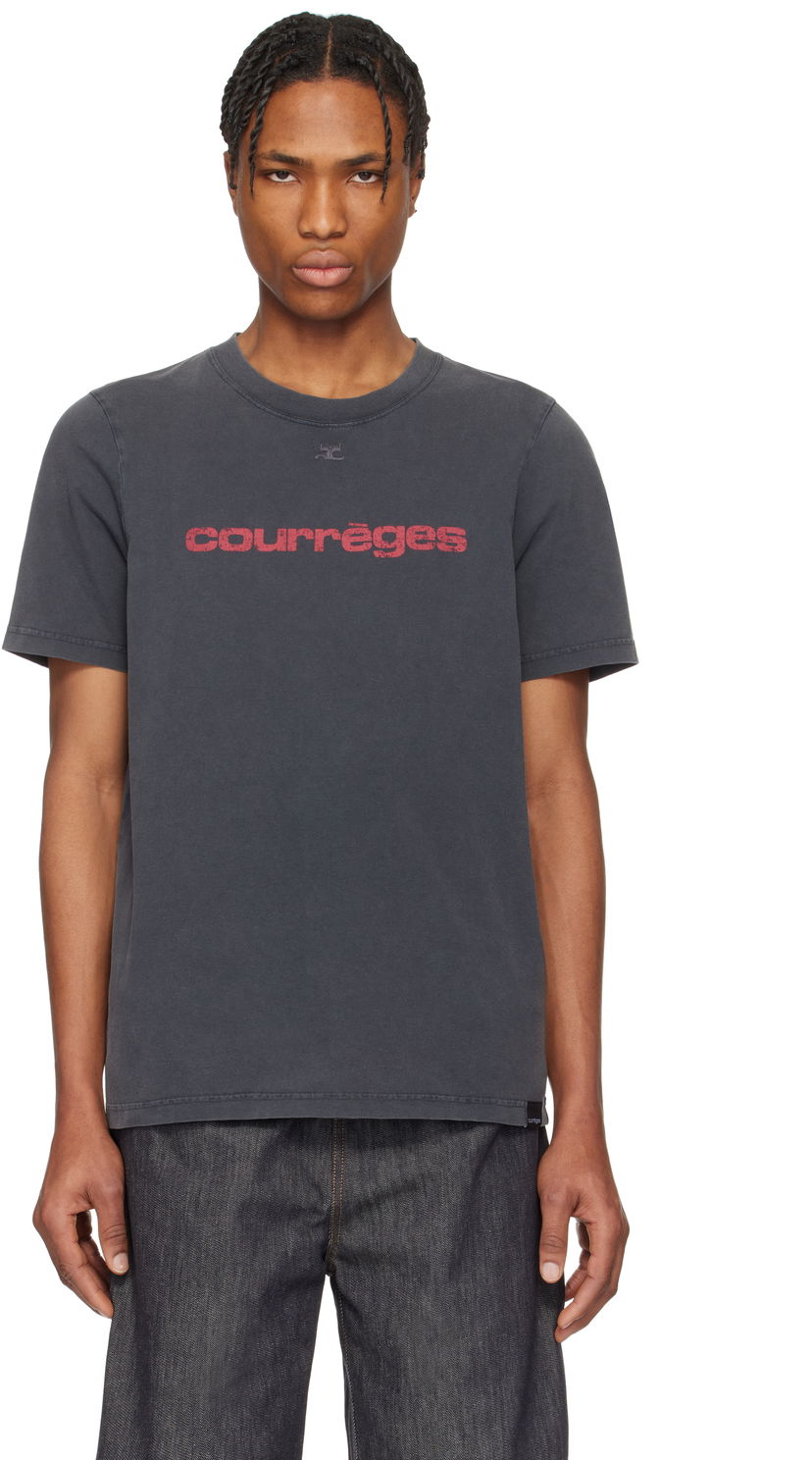 T-shirt Courrèges Courrèges 'AC' Printed Stone T-Shirt Grå | 125JTS008JS0109