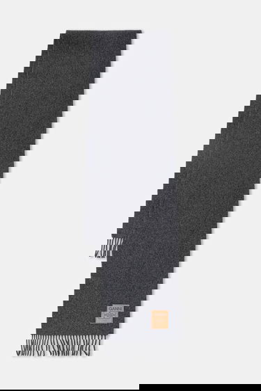 Halsduk GANNI Smooth Double Face Wool Solid Scarf Grå | A6932, 0