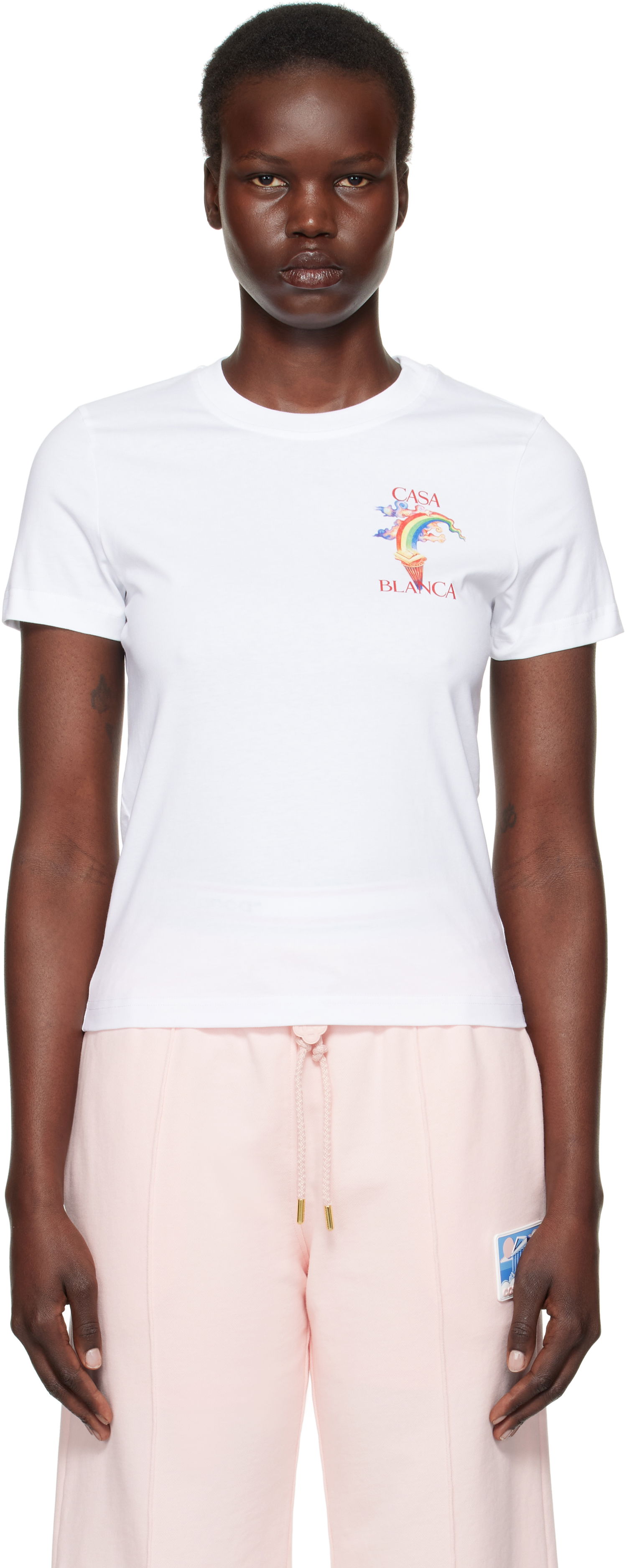 T-shirt Casablanca Nature Teacher Graphic T-Shirt Vit | WPS25-JTS-020-02, 0