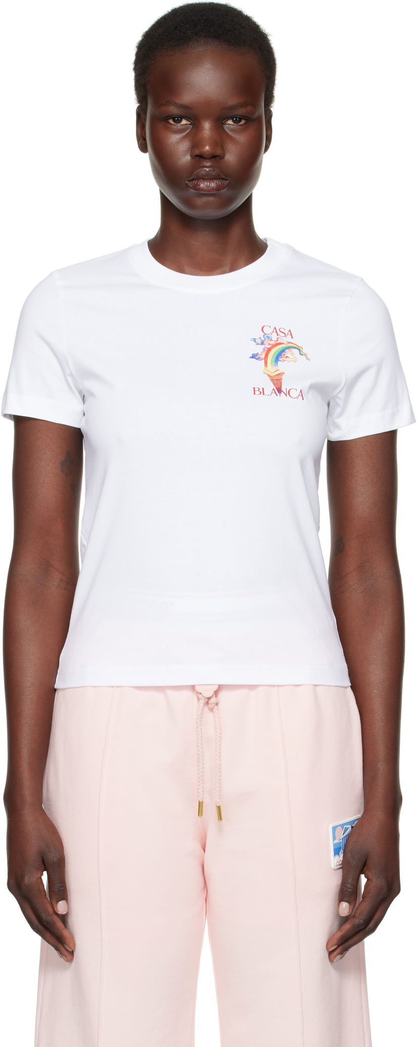 T-shirt Casablanca Nature Teacher Graphic T-Shirt Vit | WPS25-JTS-020-02