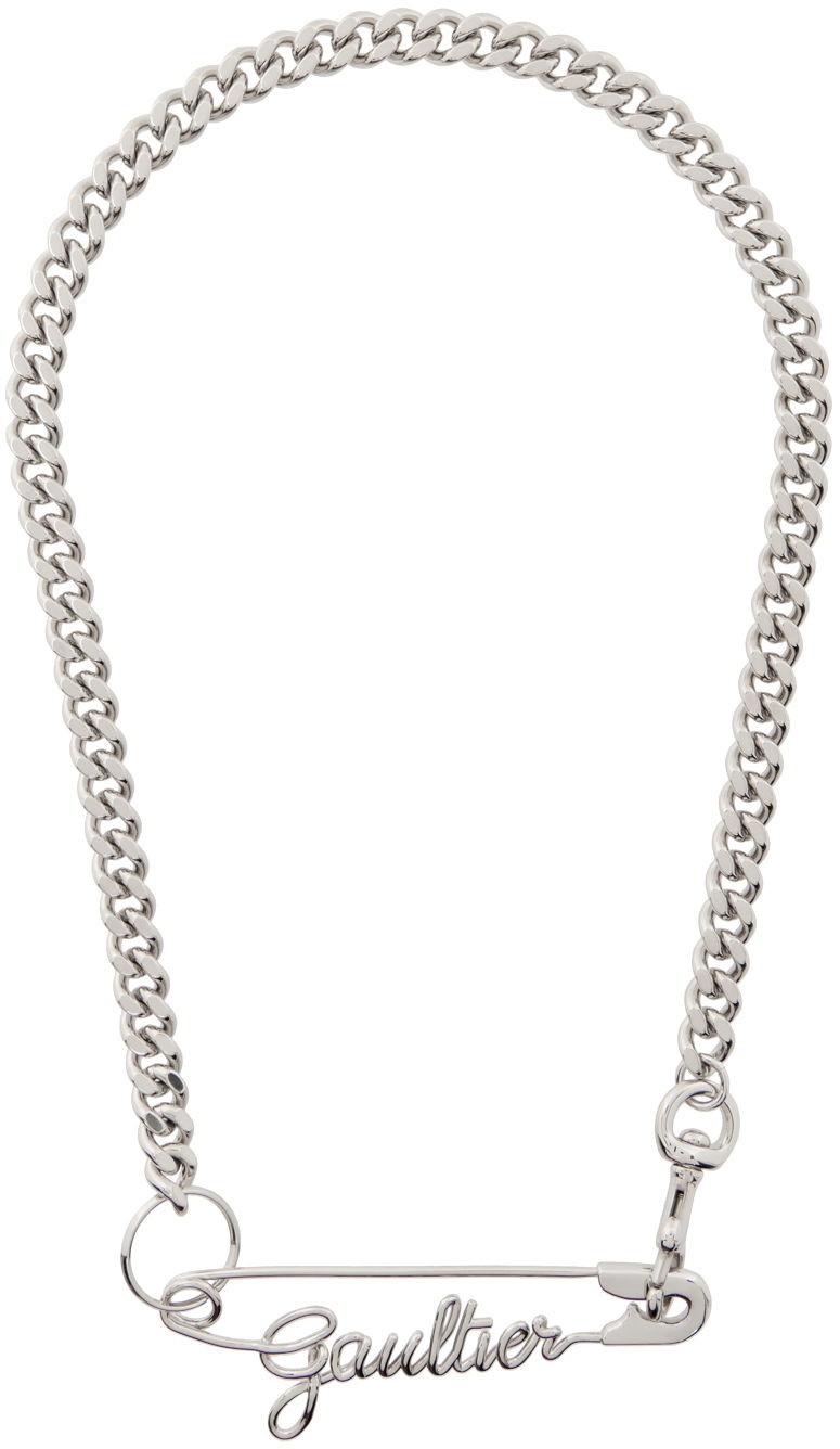 Halsband Jean Paul Gaultier Gaultier Safety Pin Chain Necklace Metallisk | 21/04-U-CO002-X006-91
