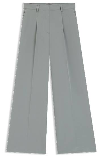 Byxor BOSS Stretch Wide-Leg Trousers Grå | 50545580