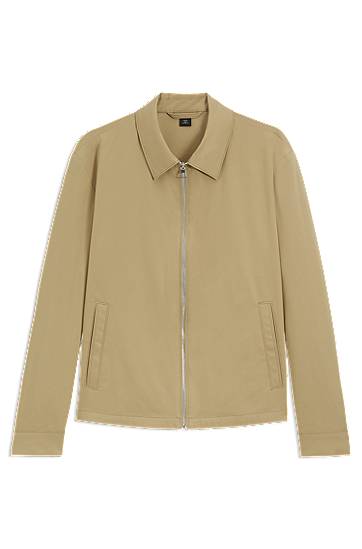 Jacka BOSS BECKHAM x BOSS Cotton Blend Zip-Up Jacket Beige | 50549075