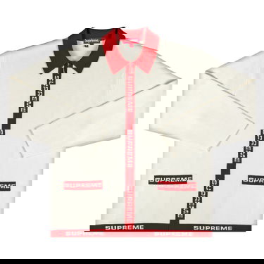 Sweater Supreme Logo Trim Zip Up Cardigan Vit | SS21SK12 WHITE, 1